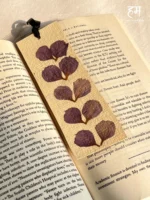 Handcrafted Dried Flower Bookmark - Purple Duo