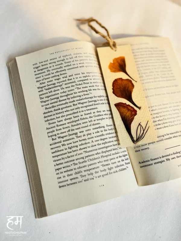 Handcrafted Dried Flower Bookmark - Rustic Rosewood