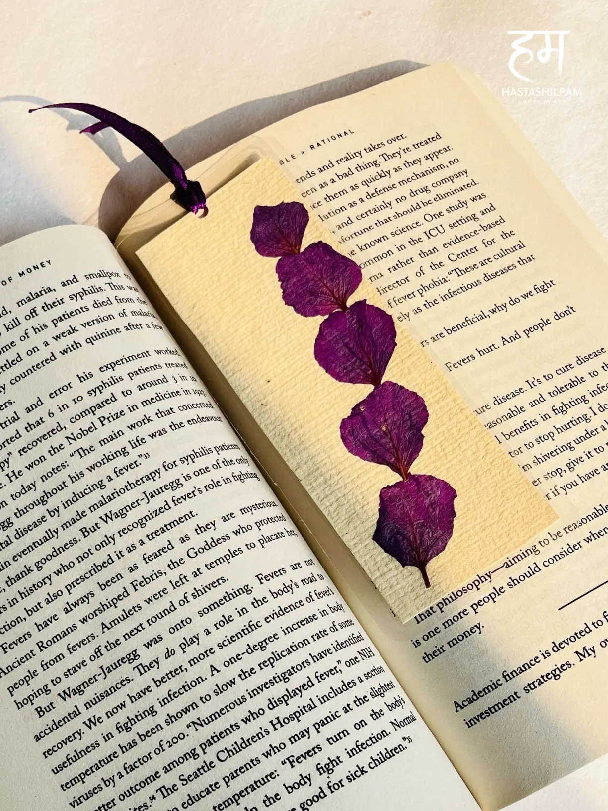 Handcrafted Dried Flower Bookmark – Purple Series (3)