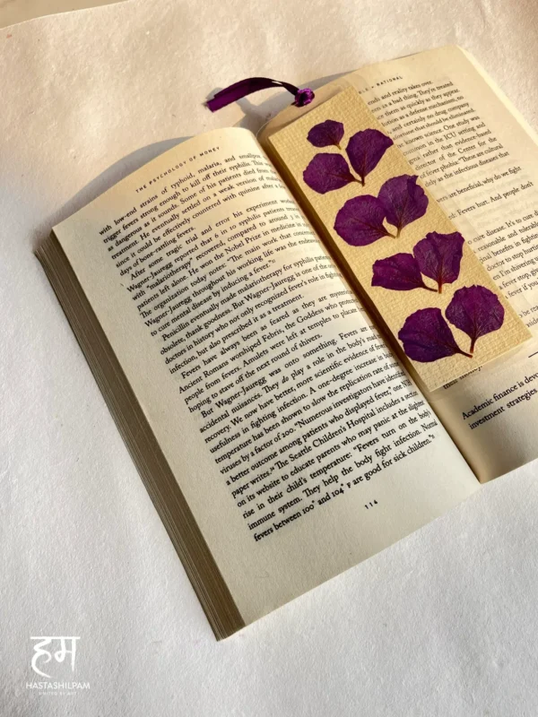 Handcrafted Dried Flower Bookmark - Violet Verse