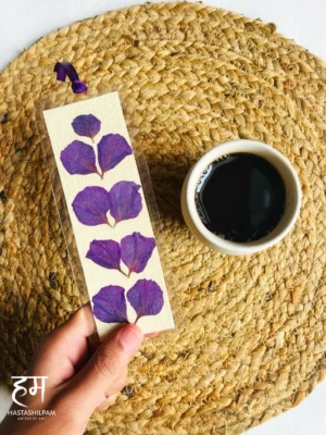 Handcrafted Dried Flower Bookmark - Violet Verse