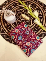 Sustainable & Handcrafted Journal - Deep Pink with Floral Motifs