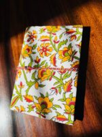 Sustainable & Handcrafted Journal - White with Yellow & Green Floral Motifs