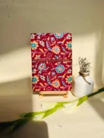 Sustainable & Handcrafted Journal - Deep Pink with Floral Motifs