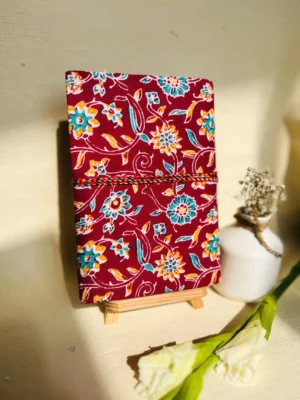 Sustainable & Handcrafted Journal - Deep Pink with Floral Motifs