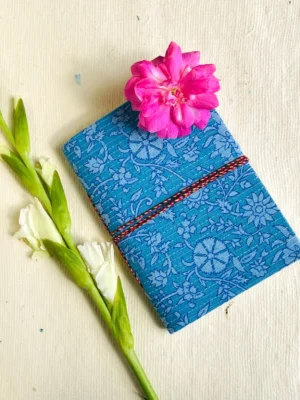 Sustainable & Handcrafted Journal - Soothing Sky Blue with Floral Motifs