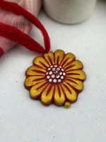 Handpainted Terracotta Jewellery Set - Red & Golden