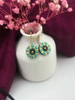 Handpainted Terracotta Jewellery Set - Green & Yellow