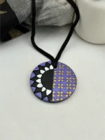 Handpainted Terracotta Jewellery Set - Purple & Black