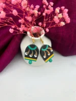 Handpainted Terracotta Jewellery Set - Yellow & Black