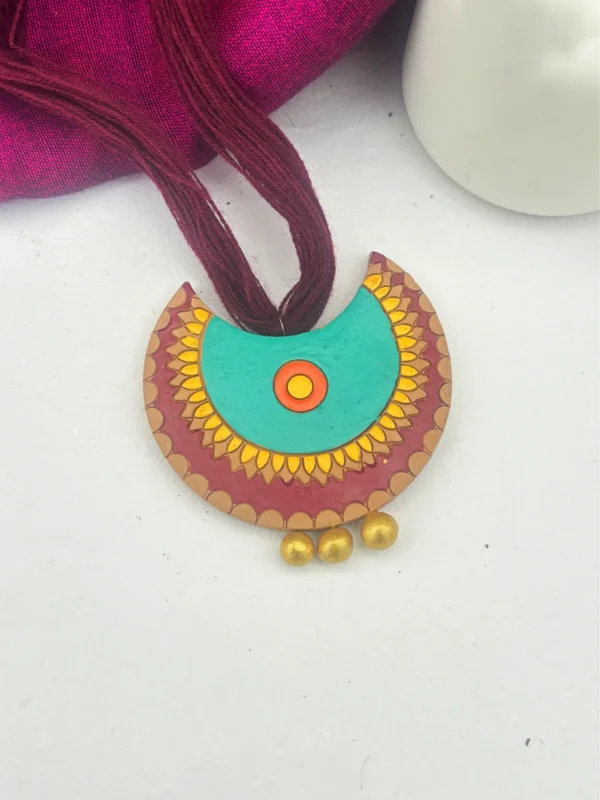 Handpainted Terracotta Jewellery Set - Rose & Green