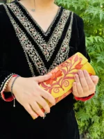 Kashmiri Hand Embroidered Round Clutch