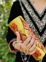 Kashmiri Hand Embroidered Round Clutch