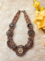 Ornamental Jute Necklace - Silver Charm